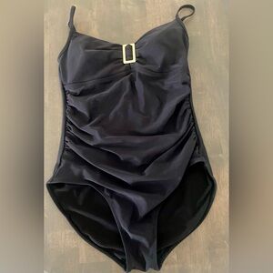 CATALINA Black Slimming Padded Bra One-Piece Swimsuit - L Large (12 - 14)